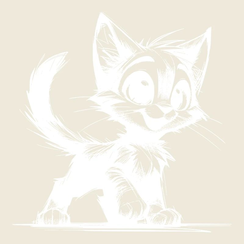Chat souriant maison tigre dessin pour enfants