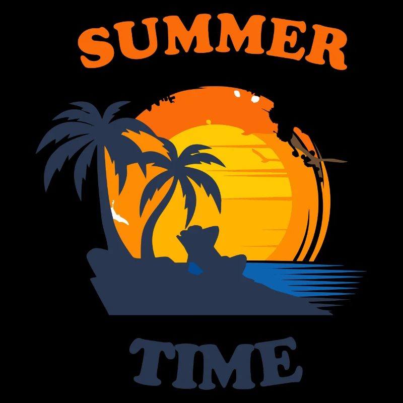 Summer-inspired palm trees with sunset