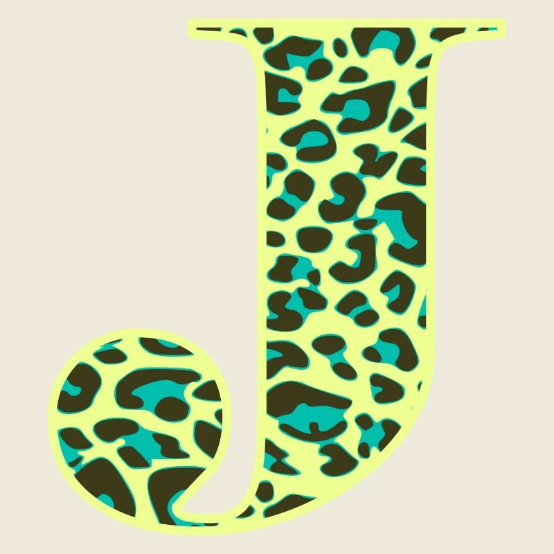 Lettre J initiale lettre initiales Léopard Léo