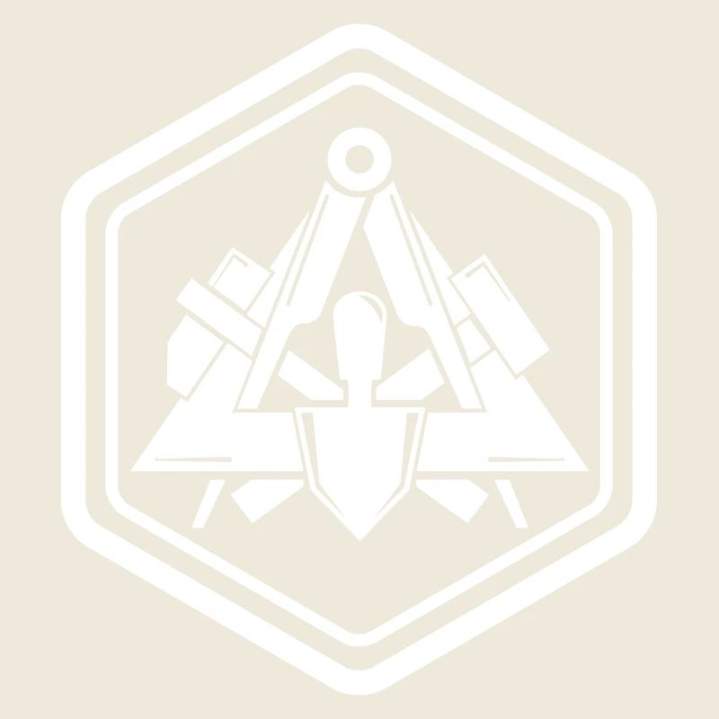 Traditionelles Maurer Zunftzeichen Sechseck Emblem