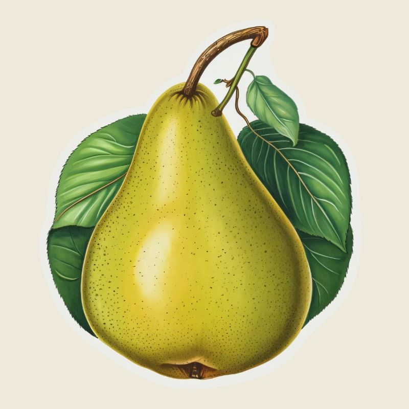 Birne mit mehreren Blättern