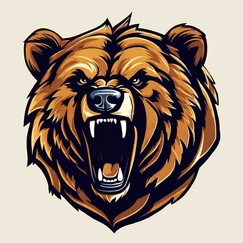 Stolzer brüllender Bär im Retro Style