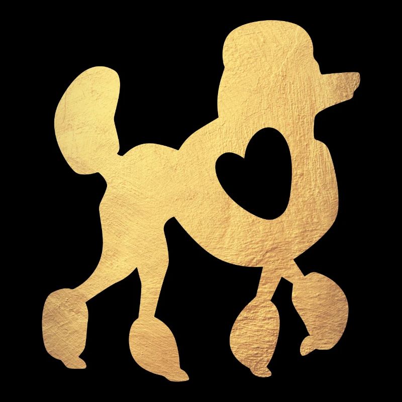 Coeur Caniche Or Chien Amour Amour Race Chien