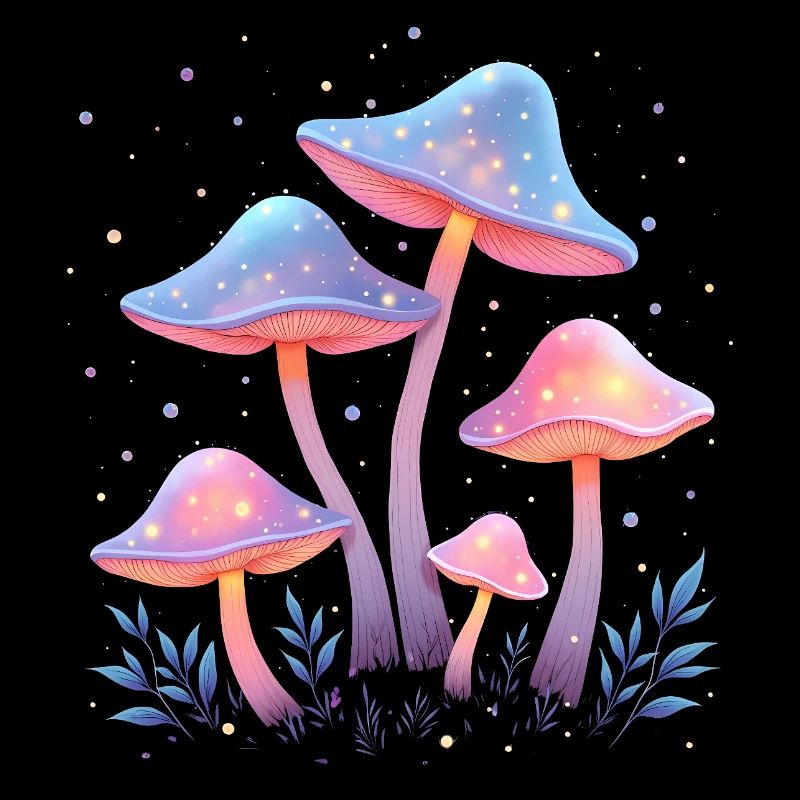Mystische Waldkunst mit Pilzen