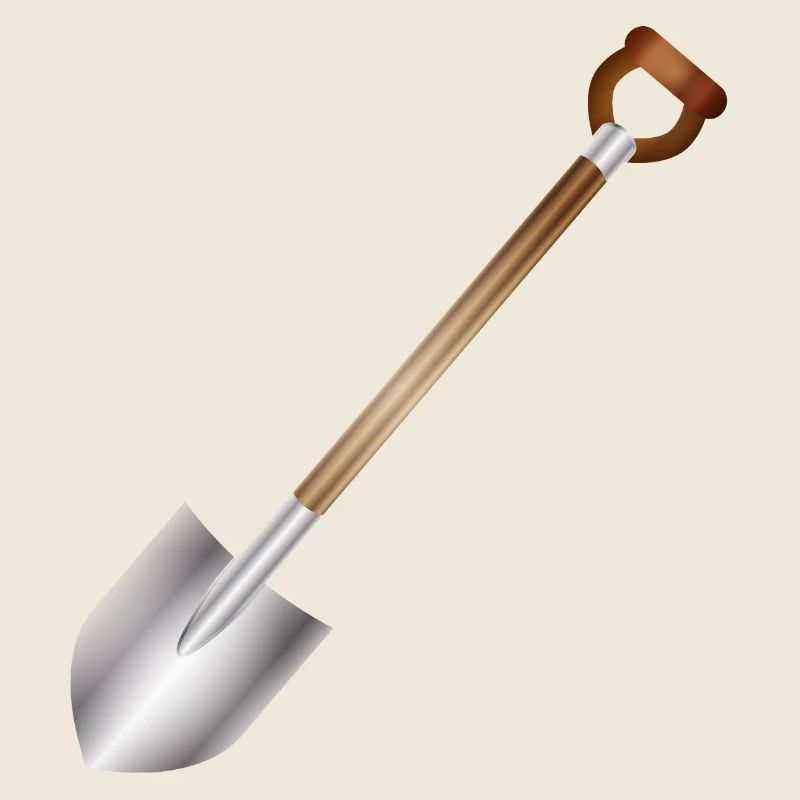 Bêche classique – motif d’outils de jardin et de construction