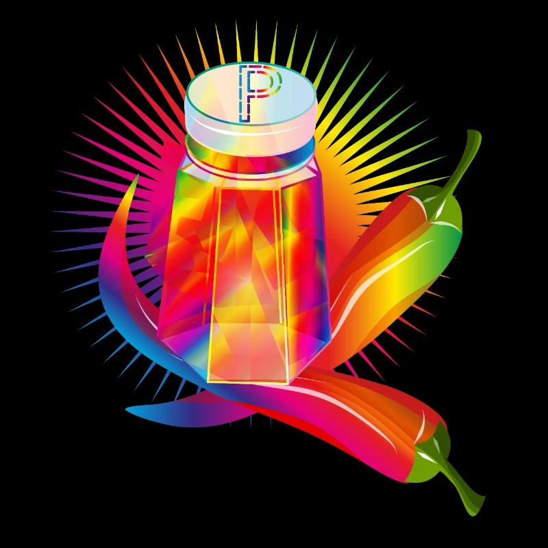 Bunter Pfefferstreuer mit scharfen Chilis