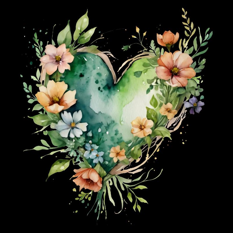 Aquarell Blumenherz