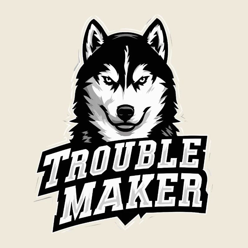 Husky – FAUTEUR DE TROUBLES | Conception de chien drôle