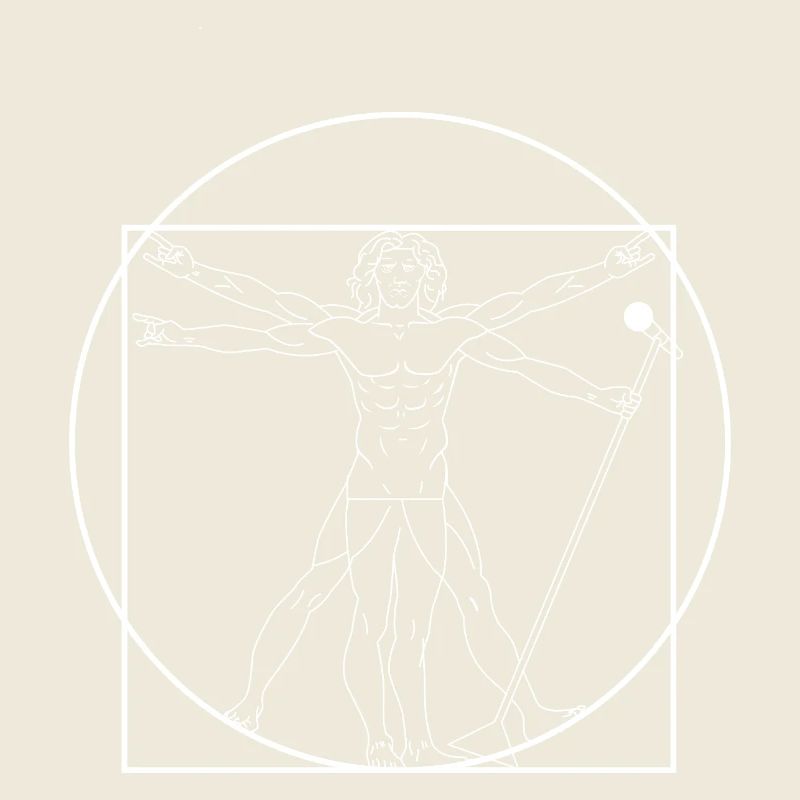 Vitruvian Man Rock Star Singer Microphone Music Ar