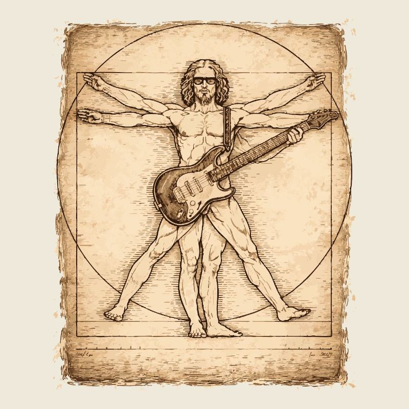Vitruvian Rocker Gitarrist Design