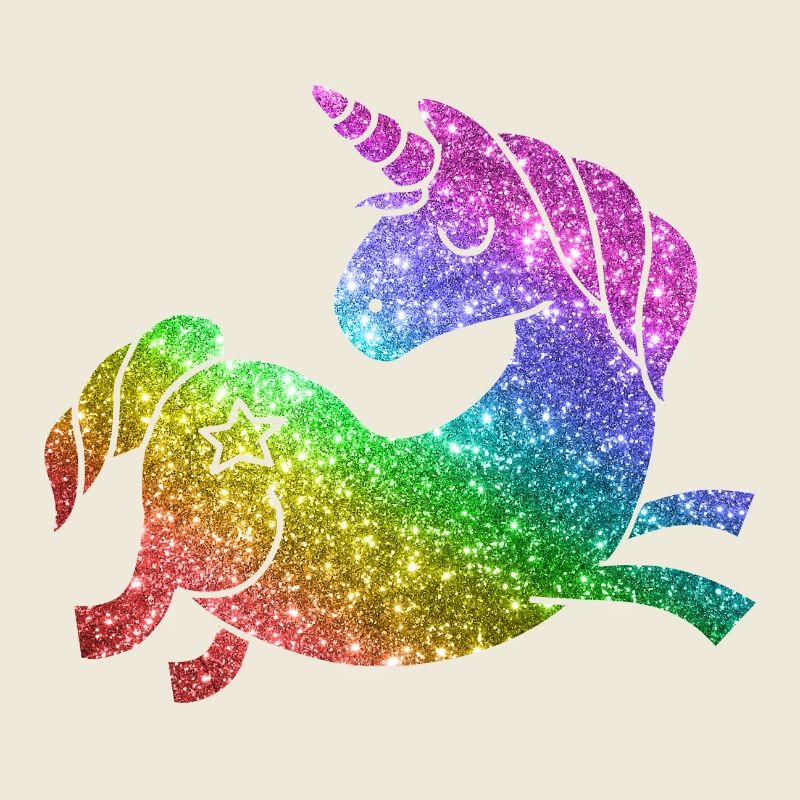 Regenbogen Glitzer Einhorn - Unicorn