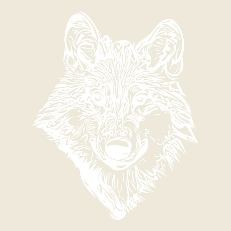 Cute elegant vintage wolf portrait