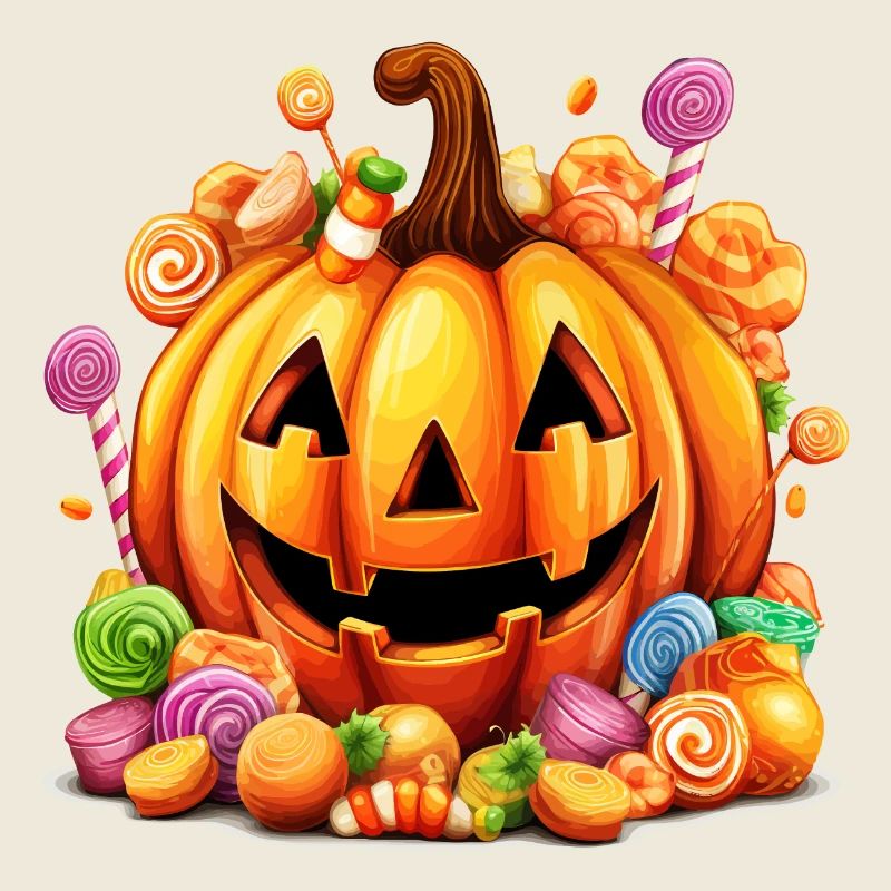 Drôle d’Halloween Sort de sucre mignon à la citrouille