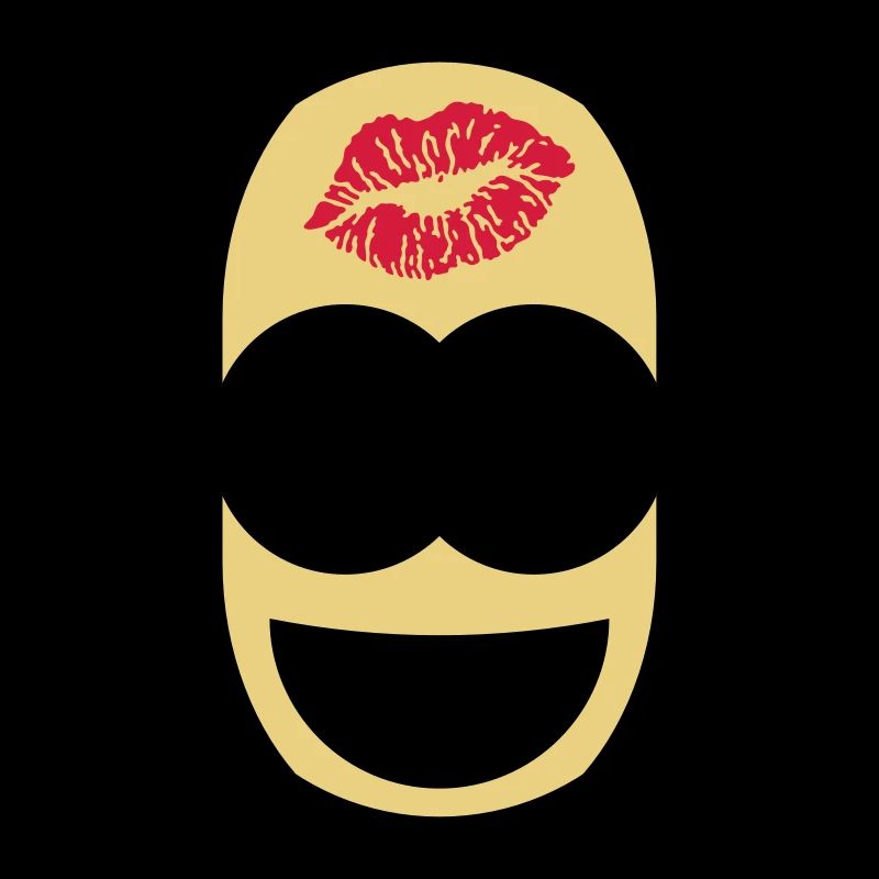 Glatzkopf Mit Kuss Auf Stirn (3C)