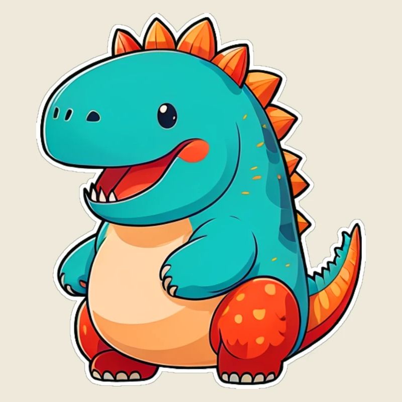 Dinosaure comique mignon