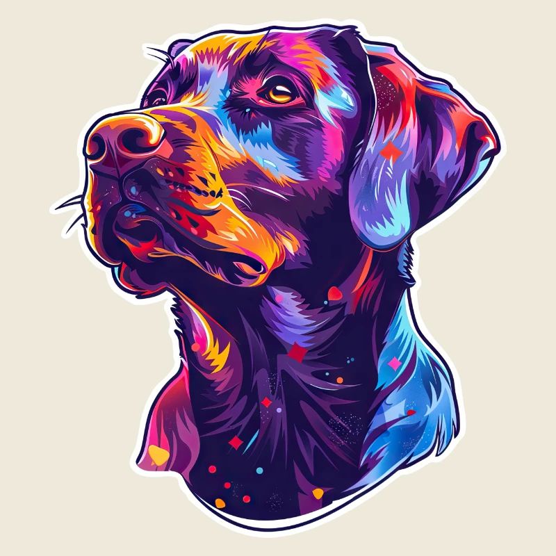 Labrador Hund Knallbunt