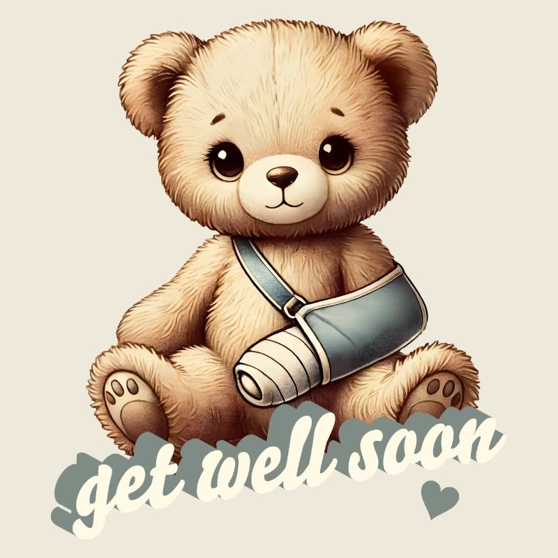 Teddy bringt Trost - Kuscheltier mit Gipsarm