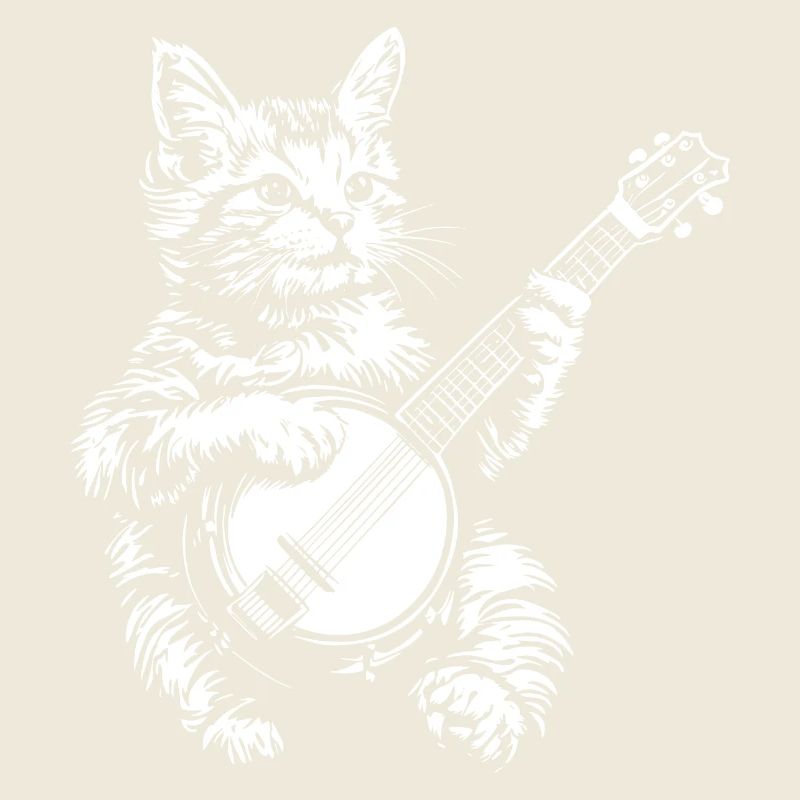 Cat Banjo Music Cottagecore