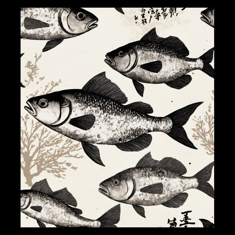 Japanese Style Fish Drawing