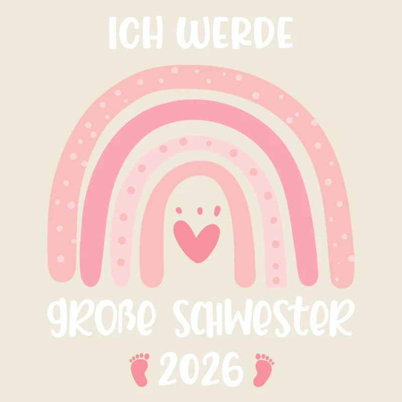 Ich werde große Schwester 2026 Regenbogen Mädchen