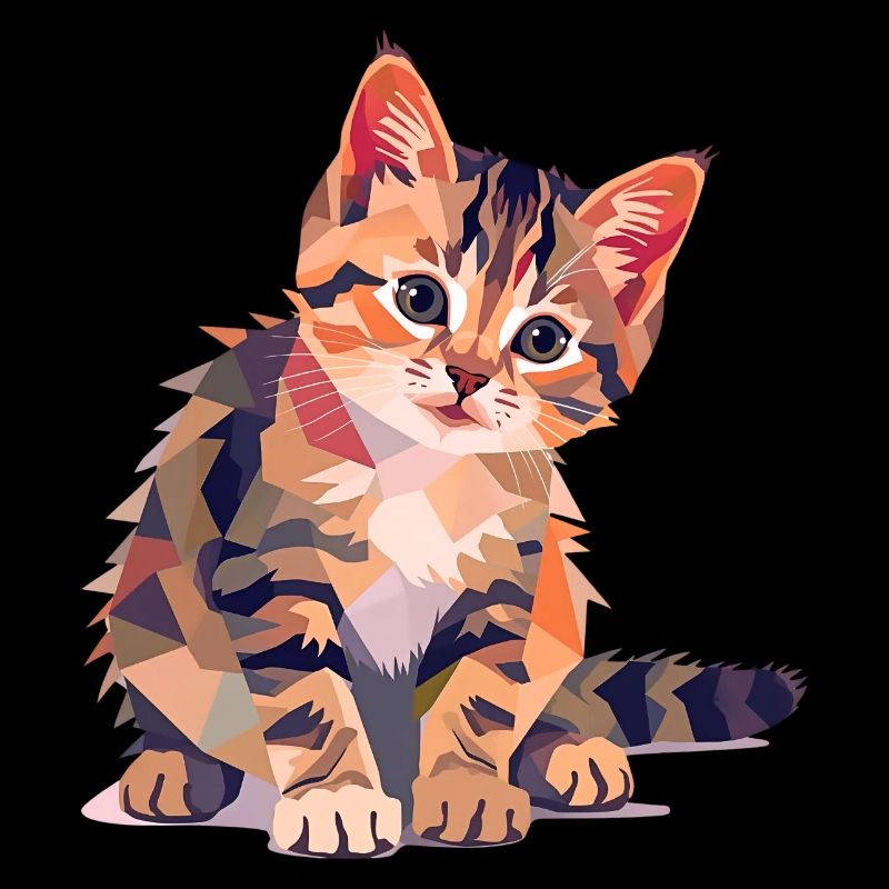 Illustration de chat géométrique coloré moderne