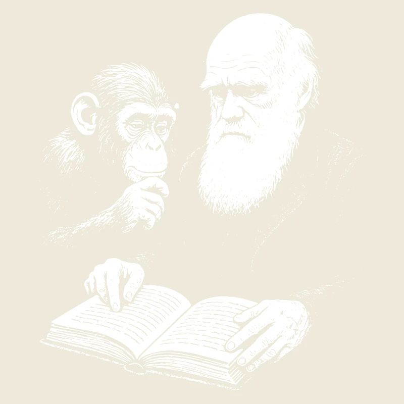 Charles Darwin lernt mit Monkey