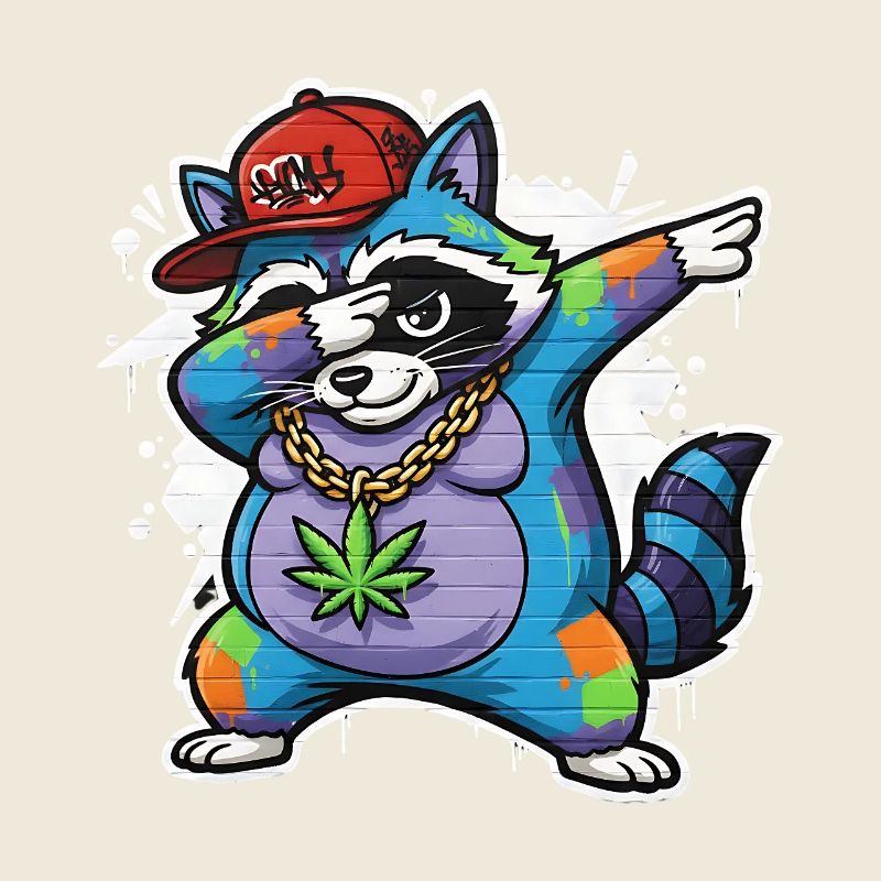 Dabbing Waschbär Graffiti Style Hip-Hop