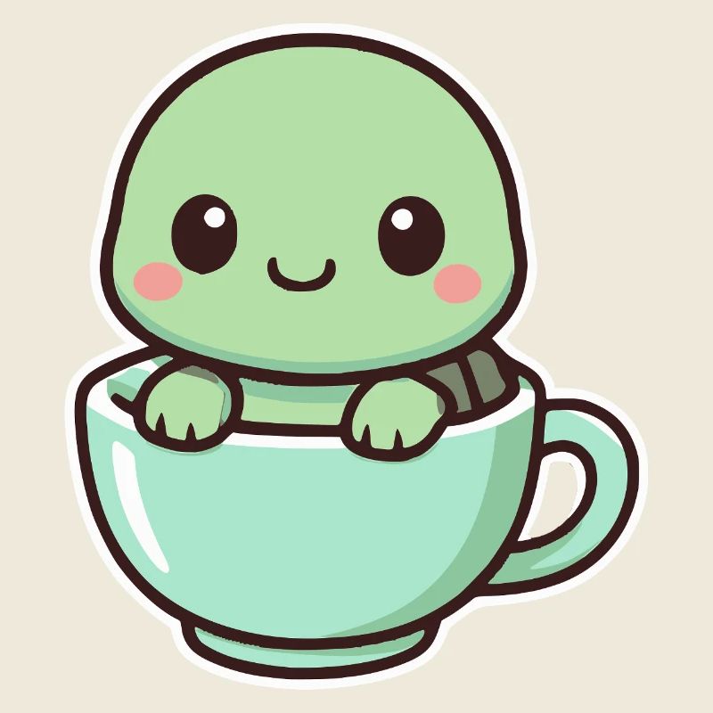 Cute Turtle - Kawaii Style