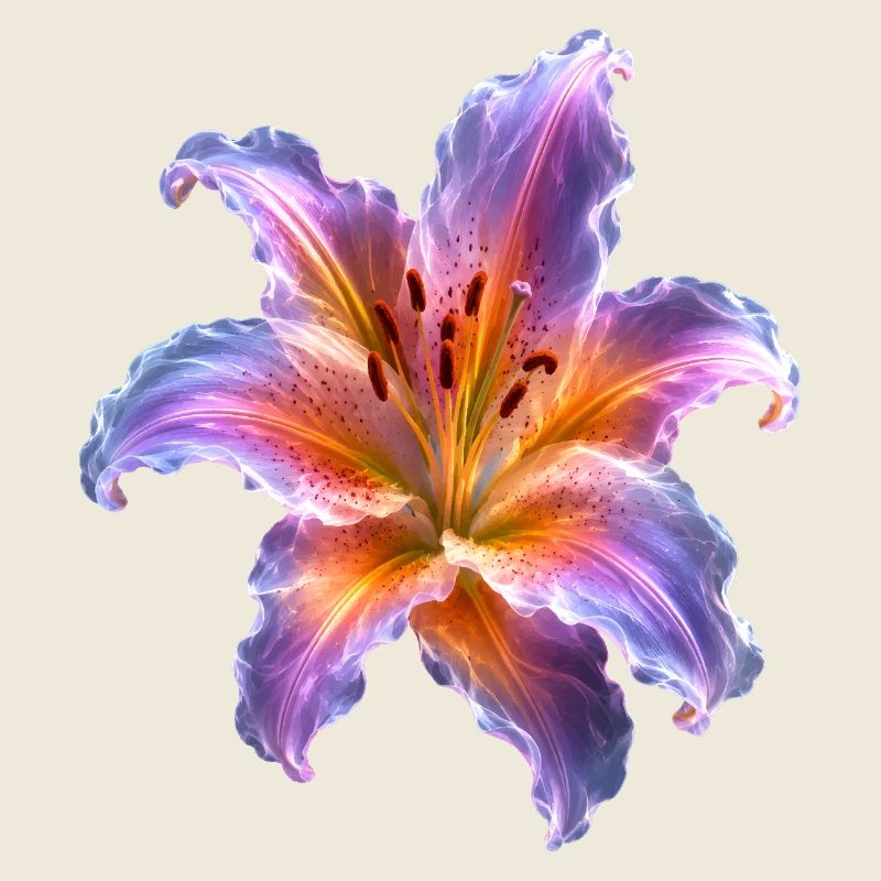 Glowing Lily Abstract Floral Art Motif