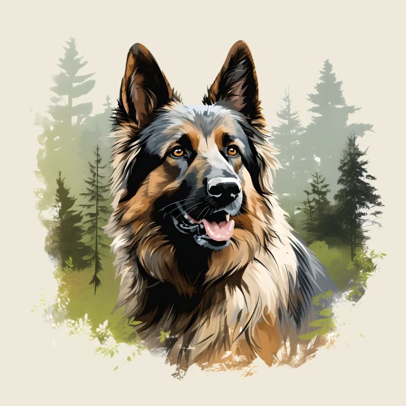German Shepherd Dog in the Forest
