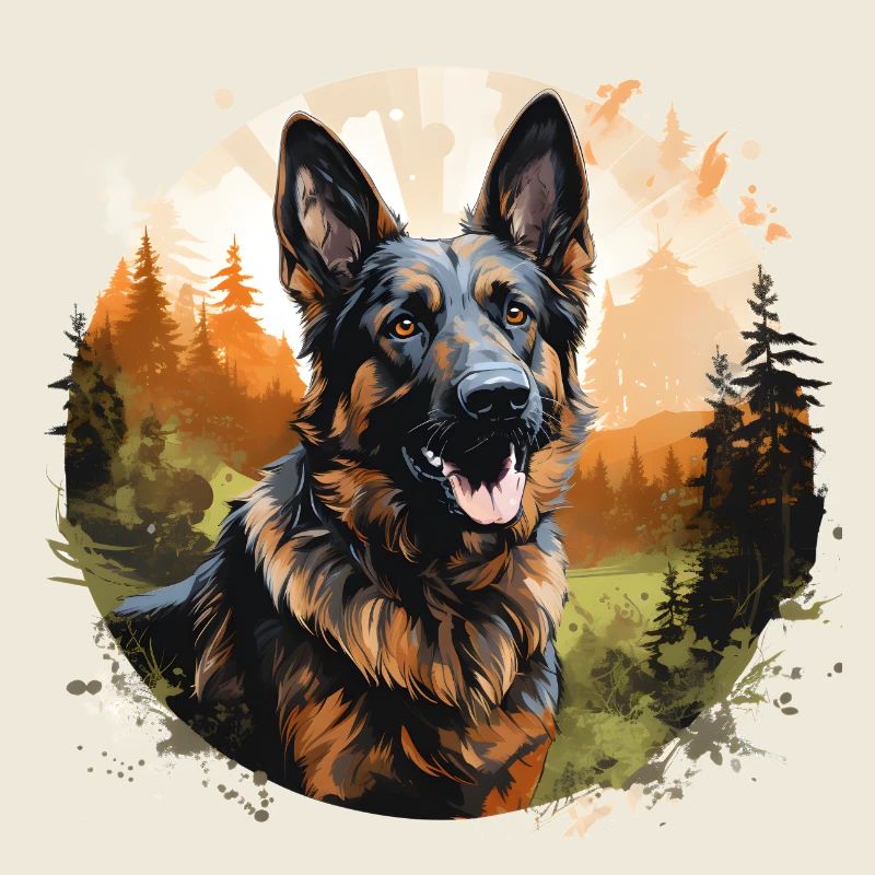 Deutscher Schäferhund im Wald