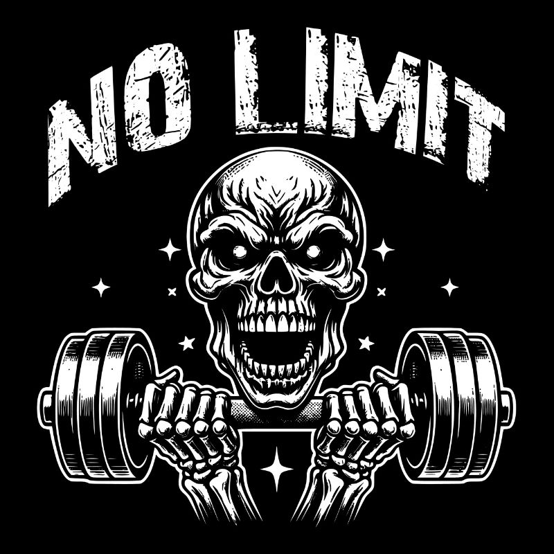 No Limit hartes Workout Skull mit Hantel