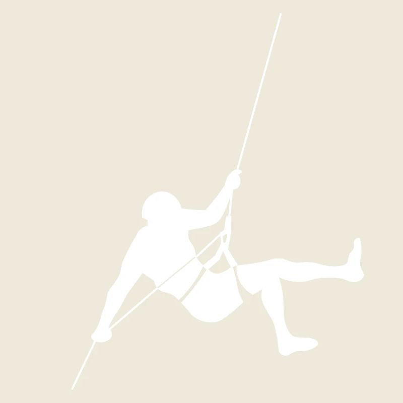 Rappelling 2 mountaineer is climbing off