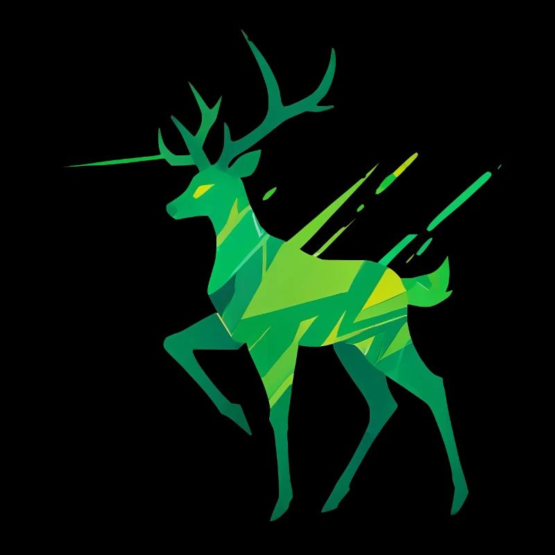 Cerf licorne vert