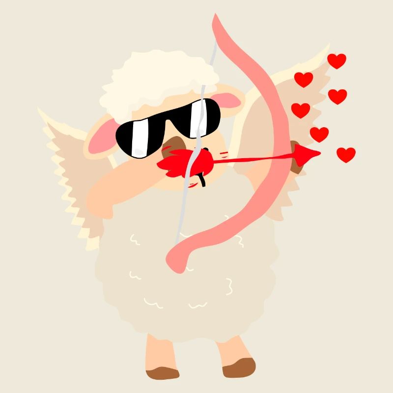 Kuscheliges Liebes-Schaf mit Bogen