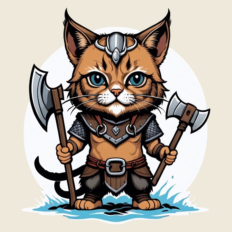 Chat Viking Viking Chat Cadeau Mignon