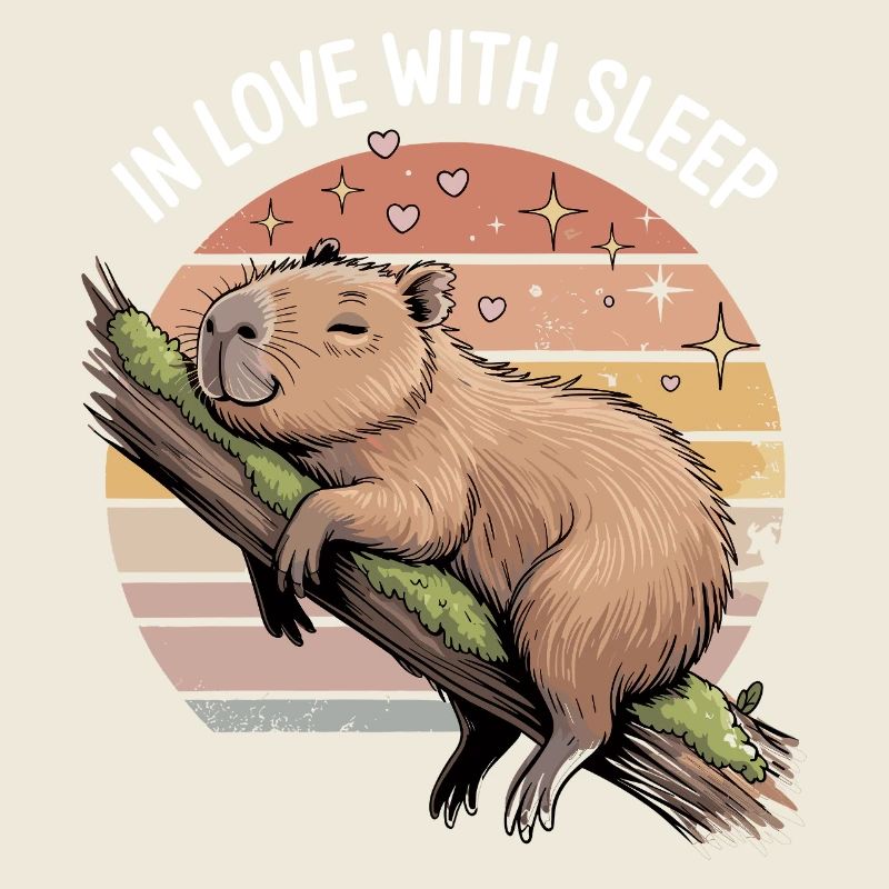 Süßes Capybara Schlaf Design