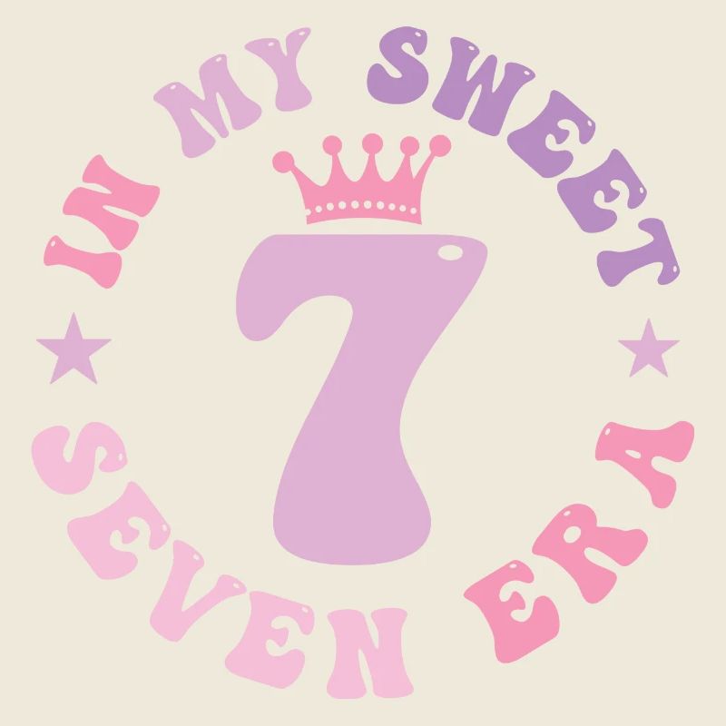 In My Sweet Seven Era 7th Birthday groovy 7th