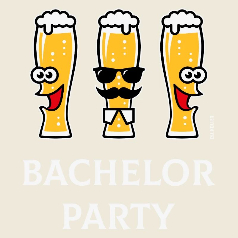 Bachelor Party (JGA / Bier / Biergläser / 4C)