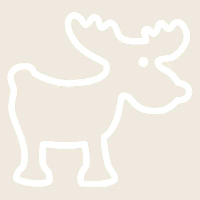 Cute moose - white outline
