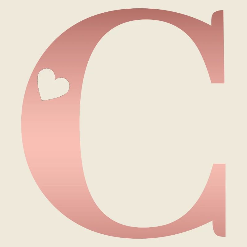 lettre c rose gold