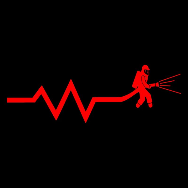 firefighter with heartbeat - heartbeat