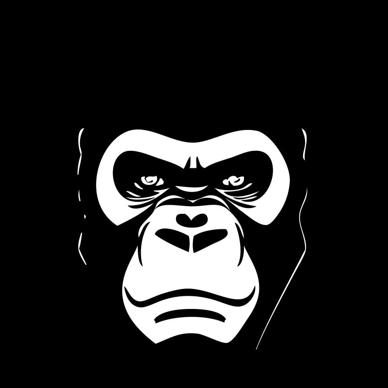 Tough gorilla in cartoon style