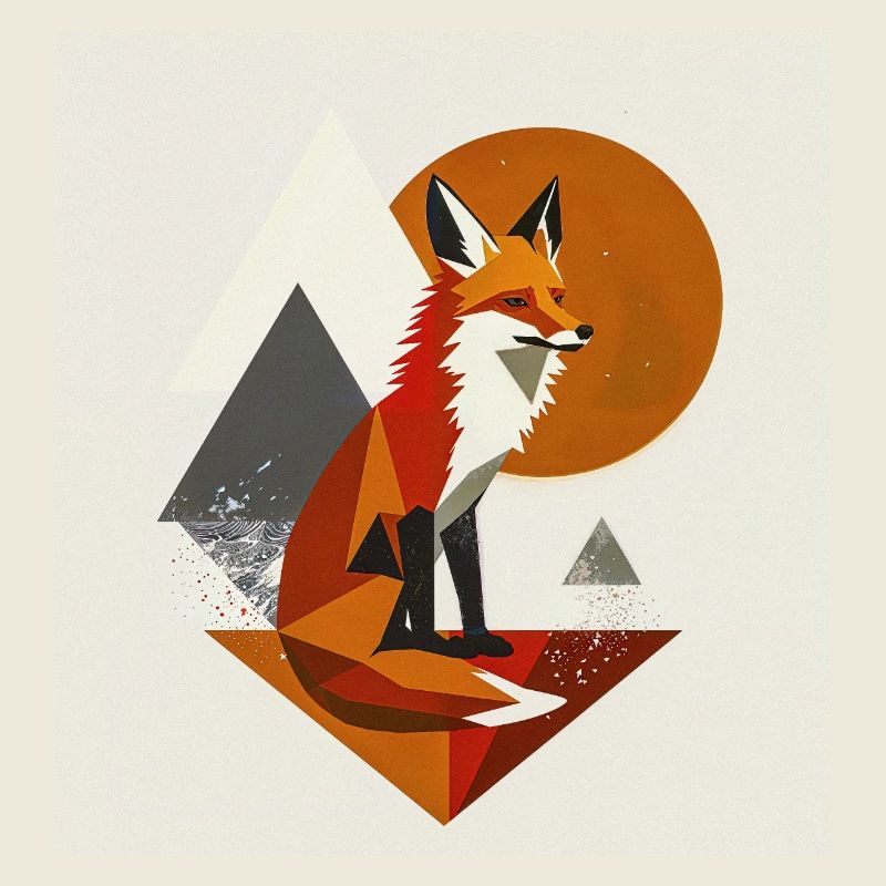Wild Fox : Art abstrait de la nature