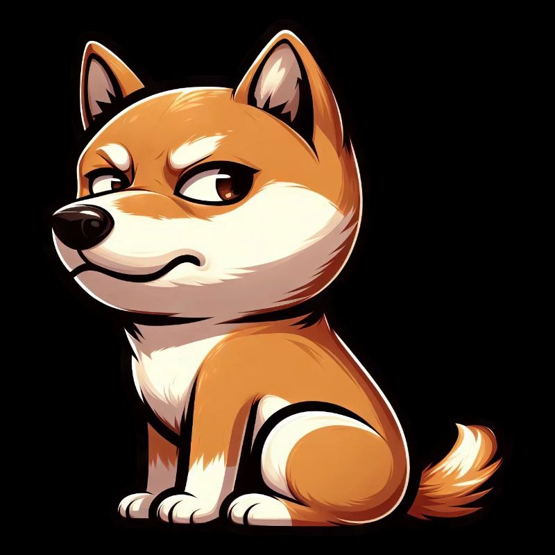 Süßer Shiba Inu lustiger skeptischer Blick