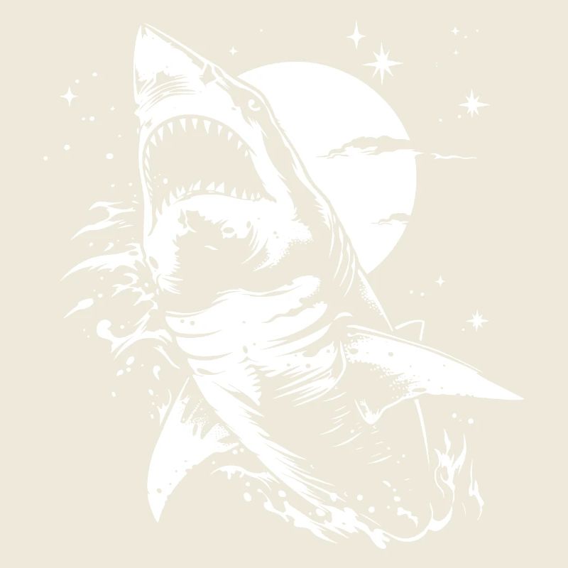 Requin Lune Étoiles