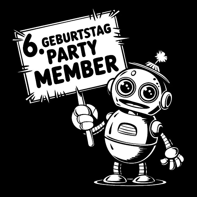 Ich bin sechs Jahre 6. Geburtstag Roboter