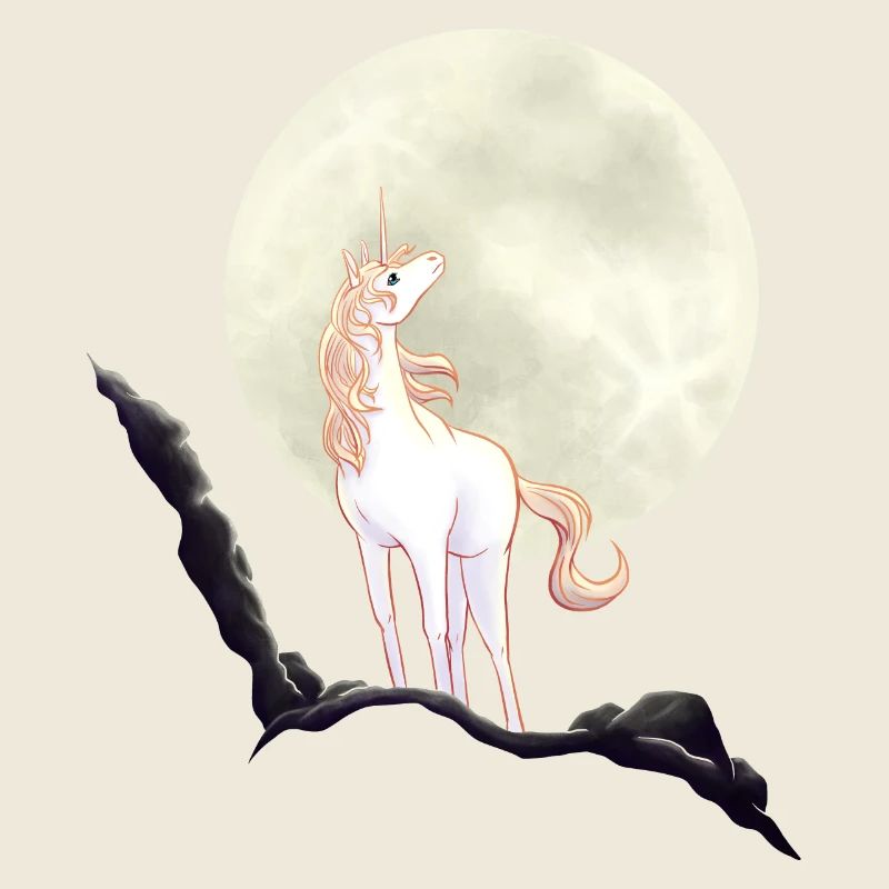 Einhorn vor Mond