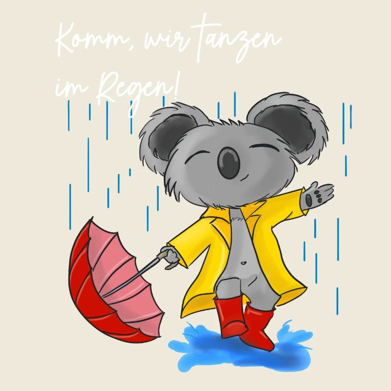 Niedlicher Koala mit Regenschirm
