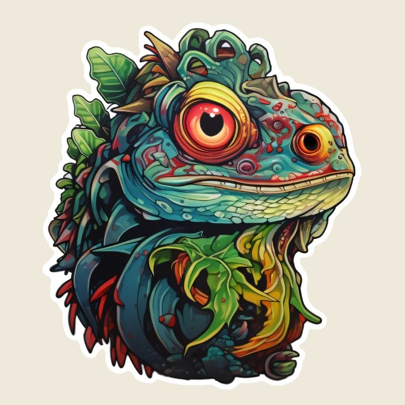 Lizard head in the jungle